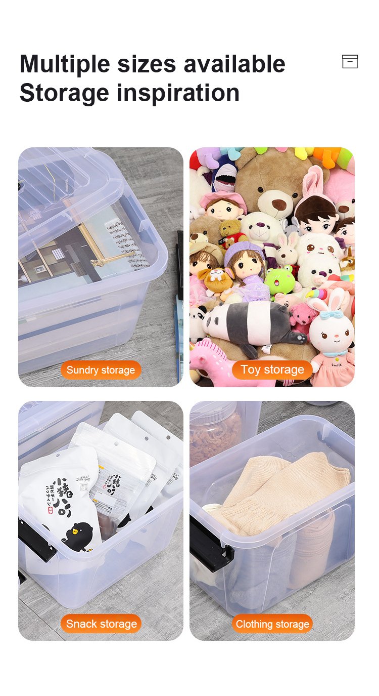 multiple size-Plastic Transparent Storage Boxes