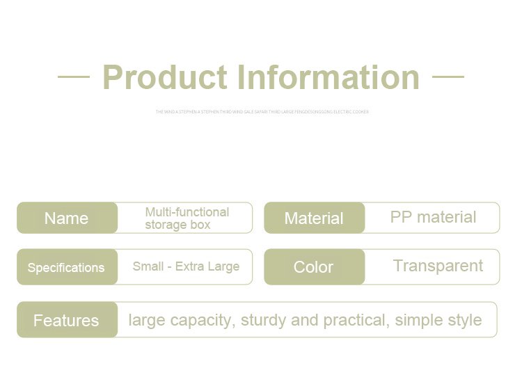 product information-Plastic Transparent Storage Boxes
