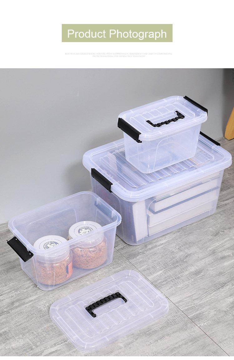 product photograph-Plastic Transparent Storage Boxes
