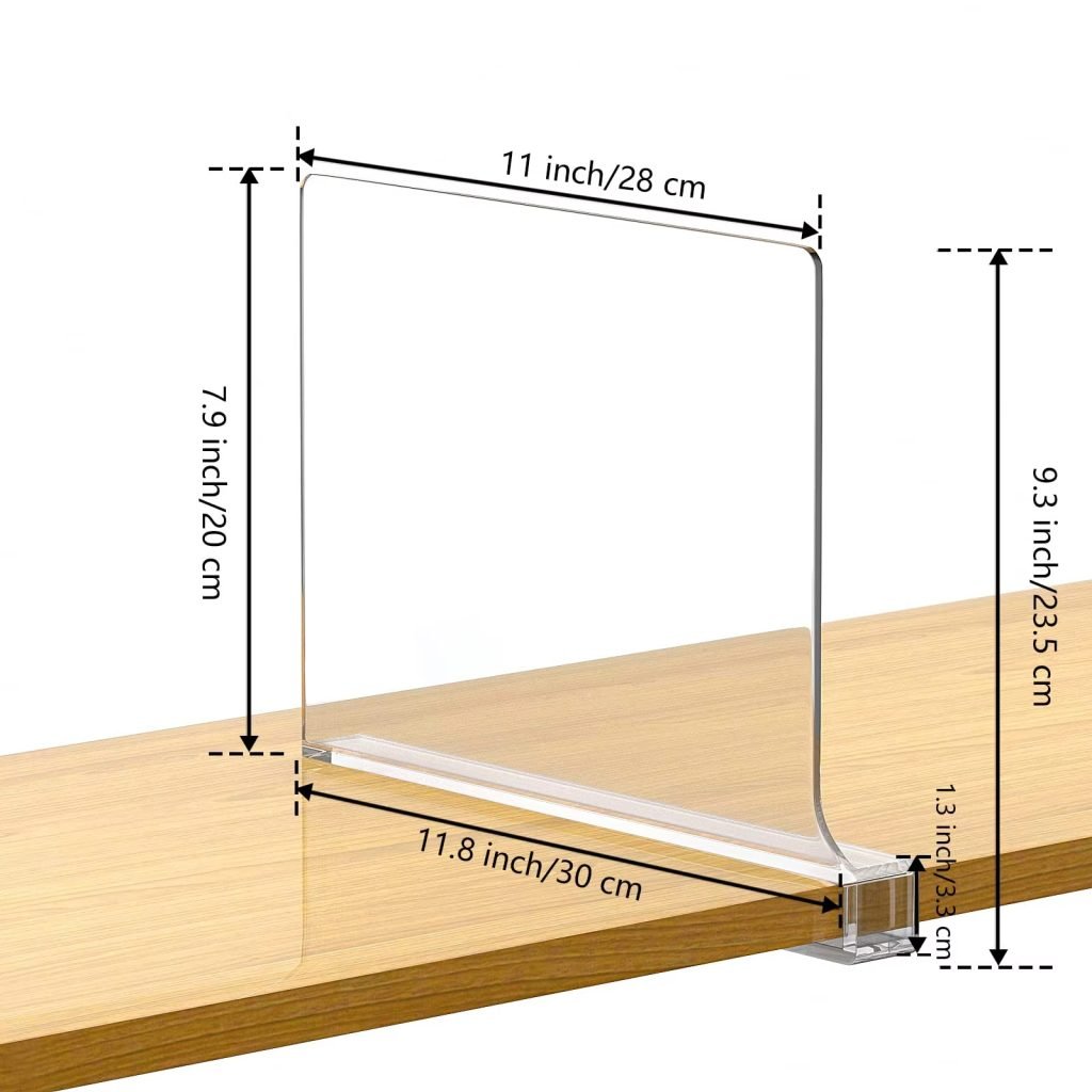 size-Transparent Acrylic Organizing Divider