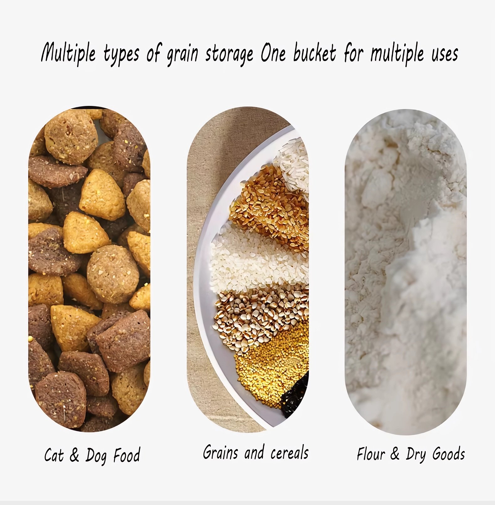 multiple types of grain storage one bucket for multiple uses-rice flour storage box