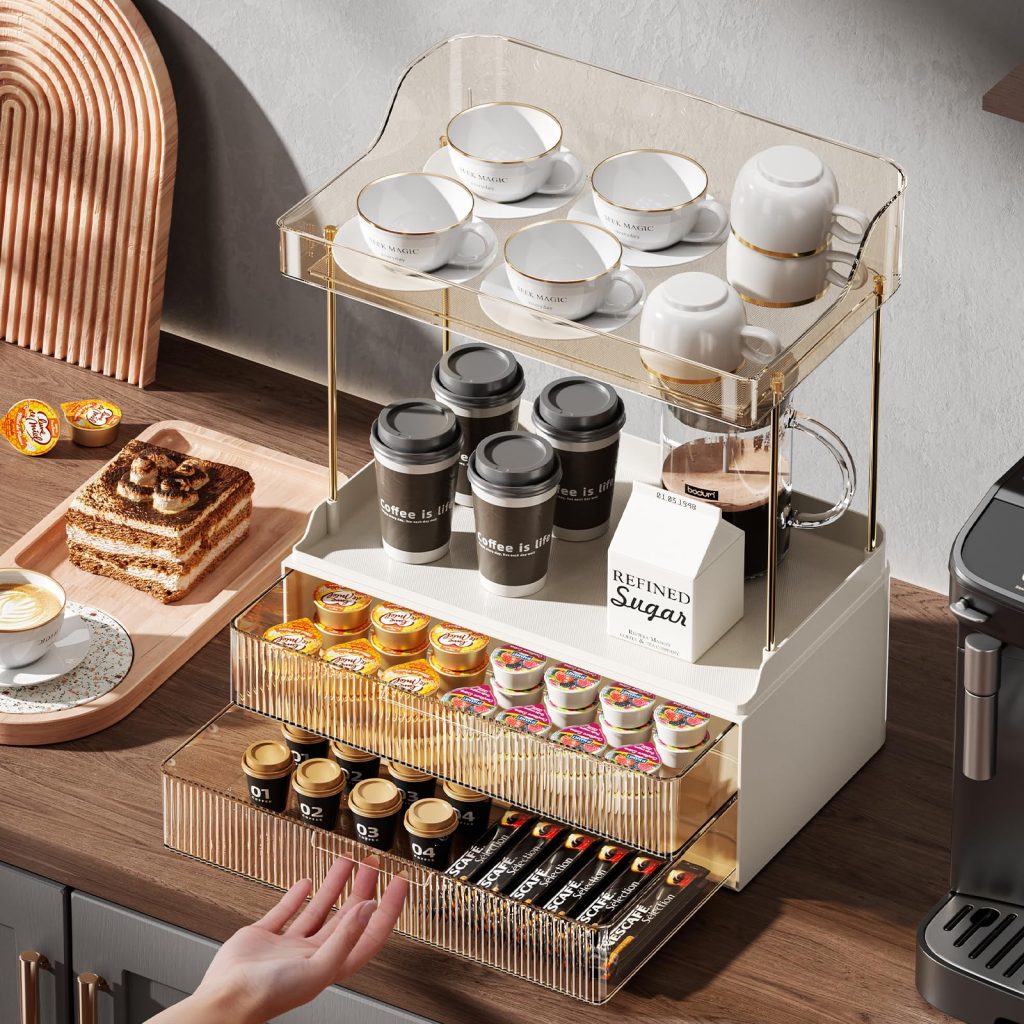 countertop-storage organizer-with-two-drawers