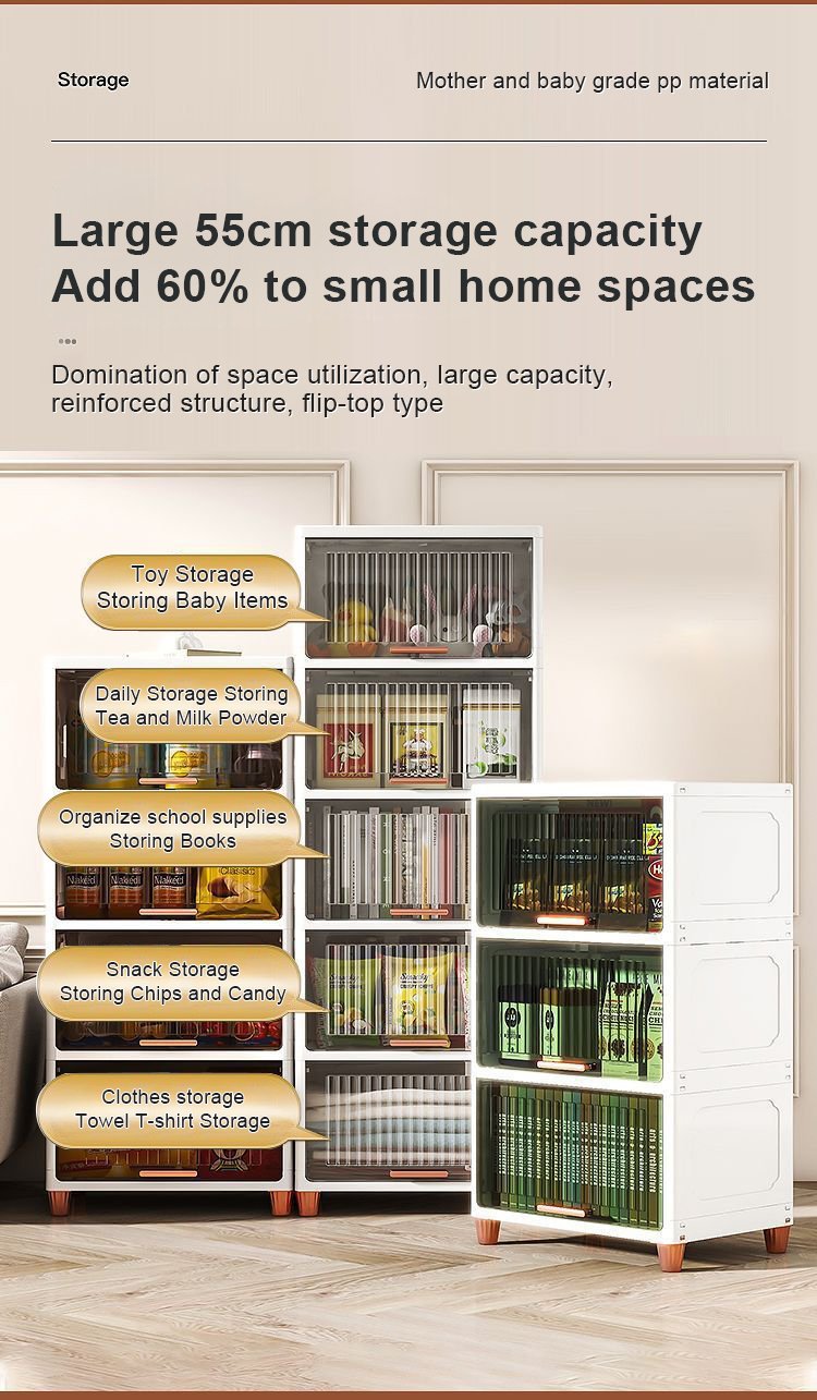 Large 55cm storage capacity add 60%to small home spaces-Bathroom Dust-proof Storage Racks 
