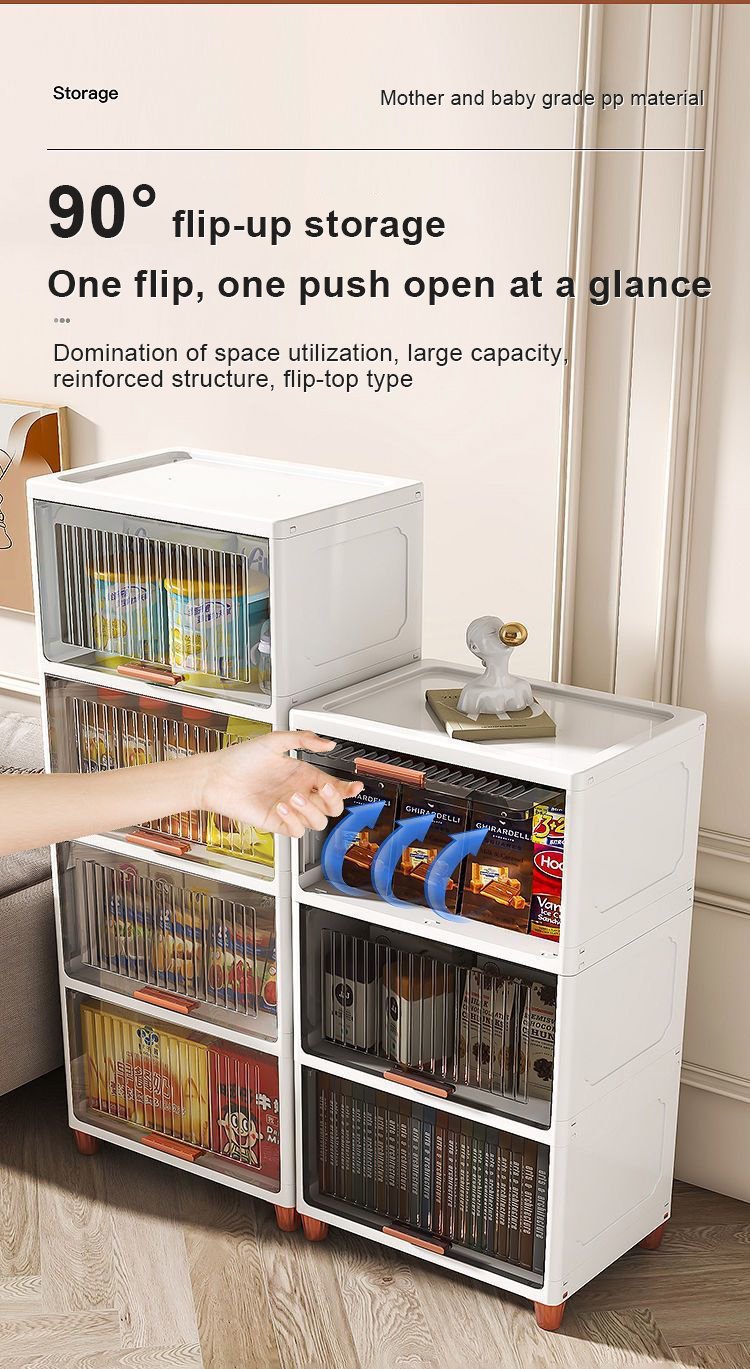 90° flip-up storage one flip,one push open at a glance-Bathroom Dust-proof Storage Racks 
